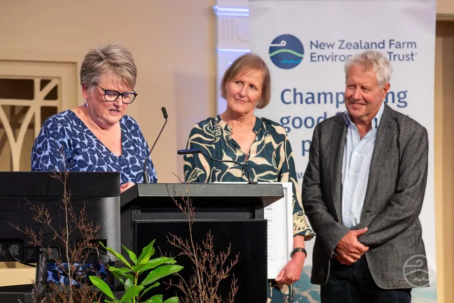Marie Taylor speaking after receiving award at the 2026 East Coast Ballance Farm Environment Awards.